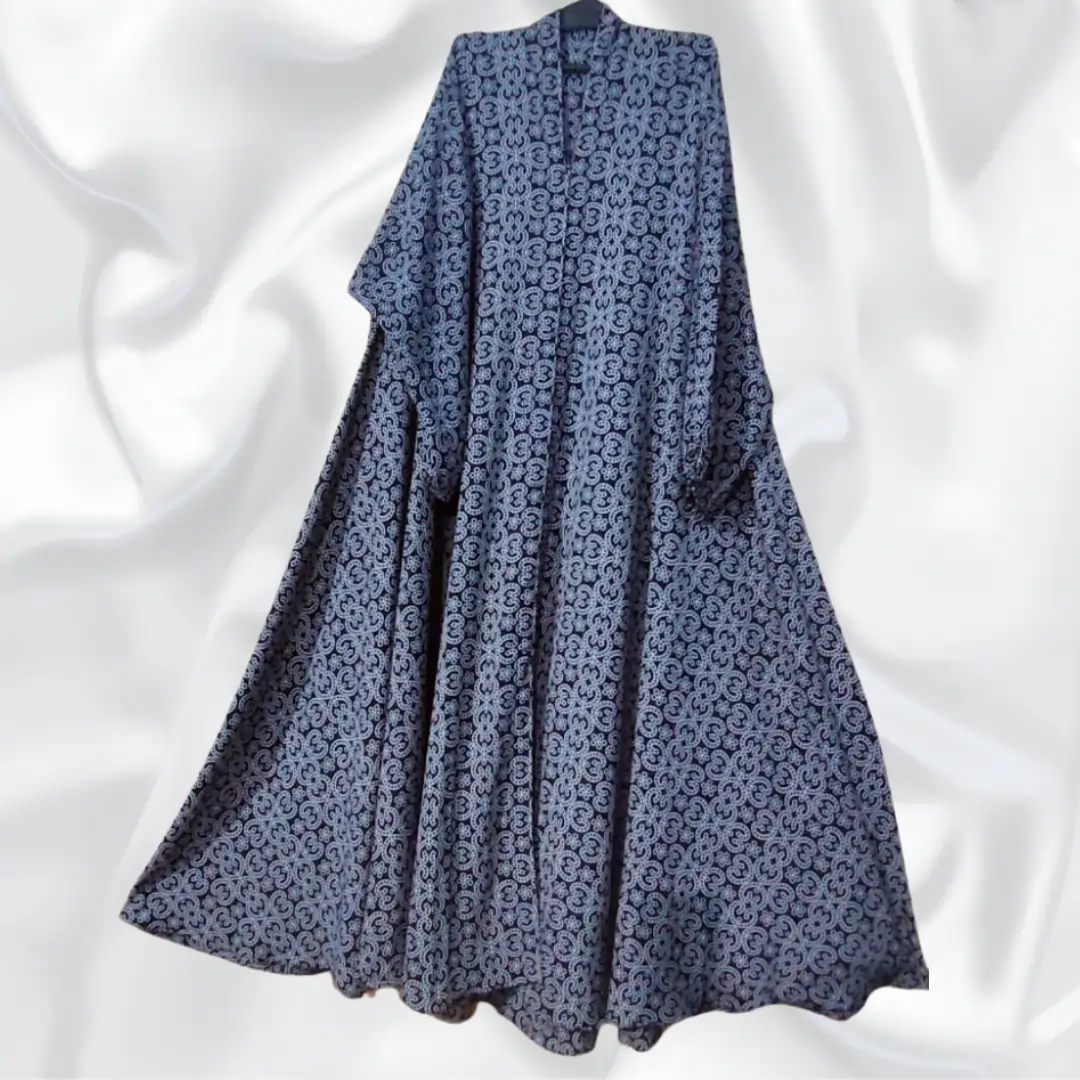 large flare printed abaya
