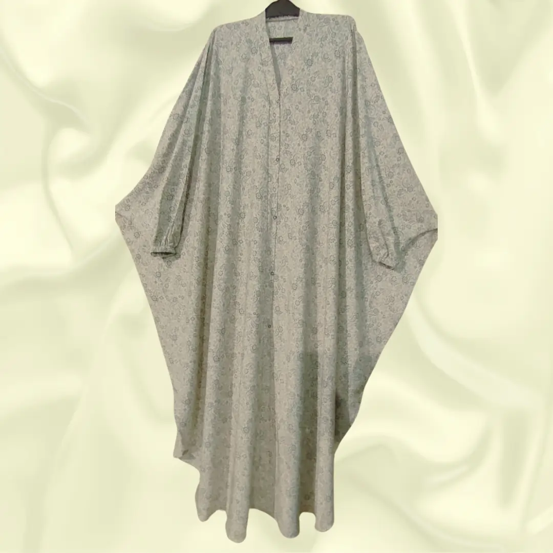 Printed butterfly abaya